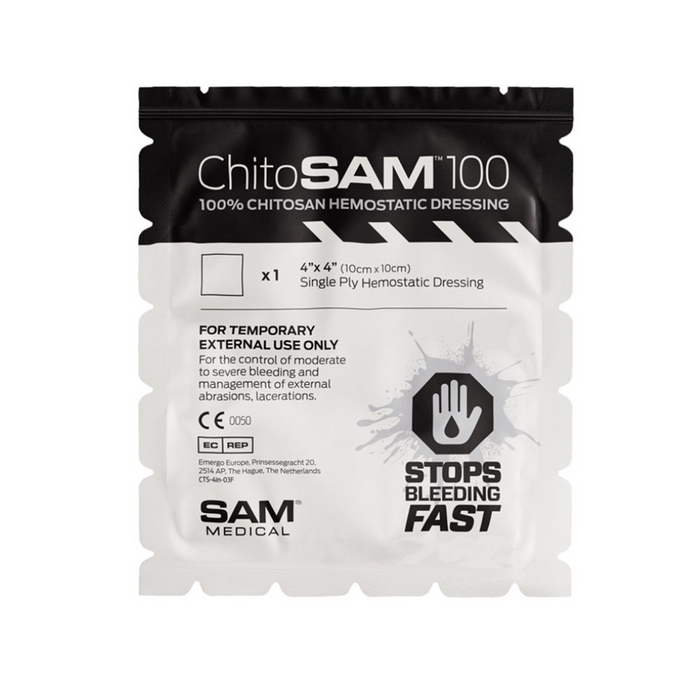 Black SAM® ChitoSAM™ 100 Hemostatic Dressing 10x10cm (4x4in)