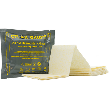 Dim Gray Celox Haemostatic Gauze - 5ft Z-Fold