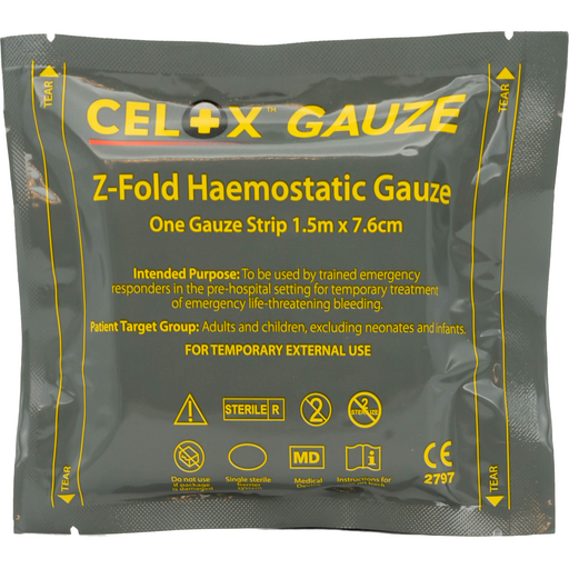 Dim Gray Celox Haemostatic Gauze - 5ft Z-Fold