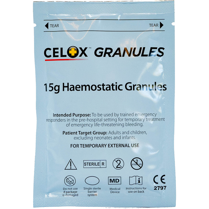 Light Steel Blue Celox Haemostatic Granules 15g Sachet