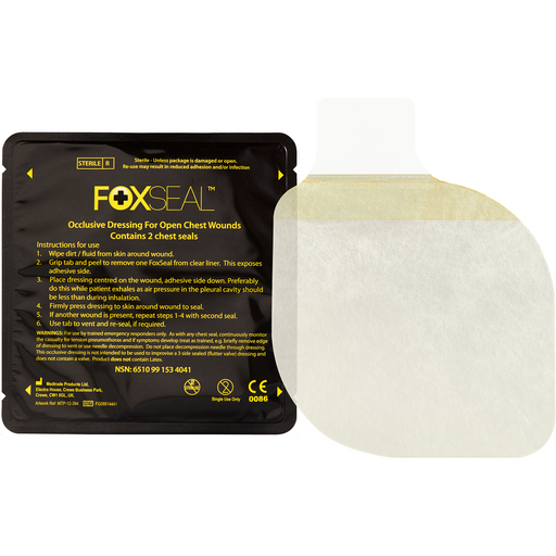 Black Foxseal Occlusive Chest Seal - Twin Pack