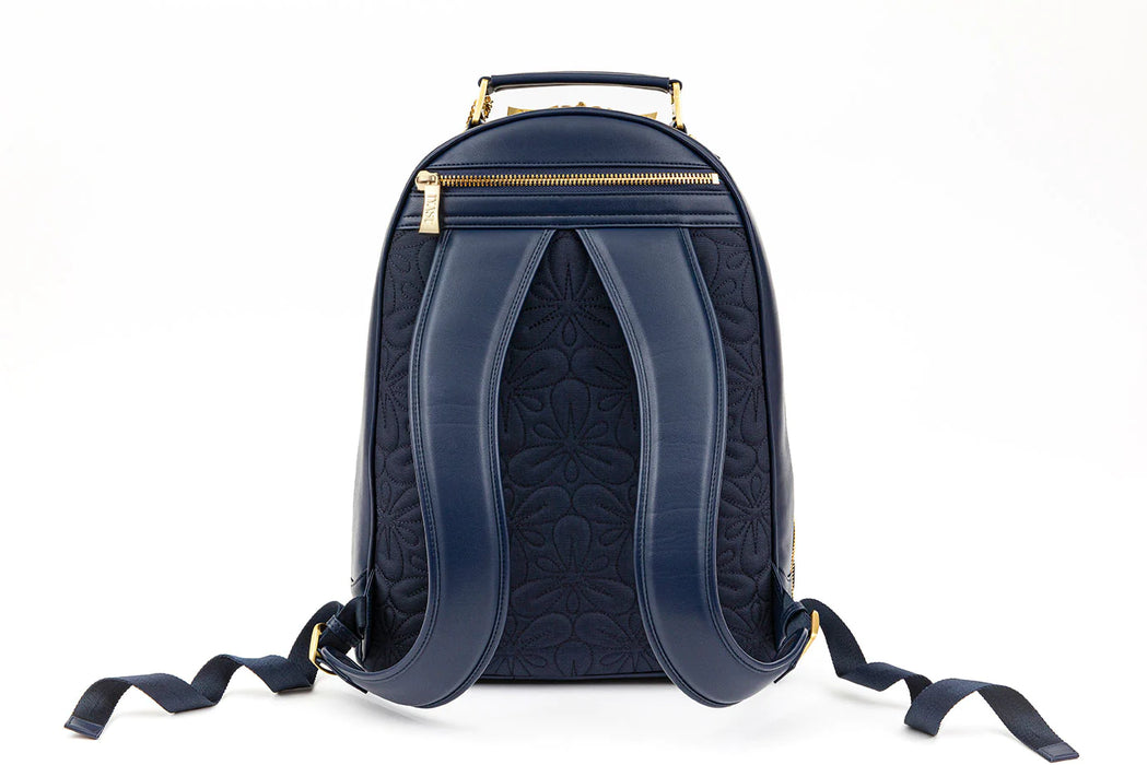 A professional indigo Mae Medical Bag by IYASU with a gold zipper.