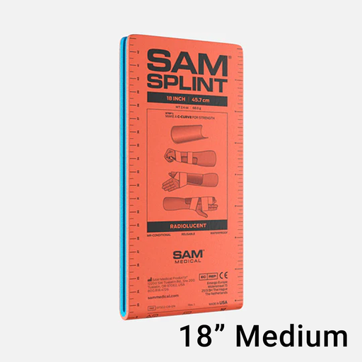 White Smoke SAM® Splint 18" 45.7cm x 10.8cm Medium - Orange & Blue