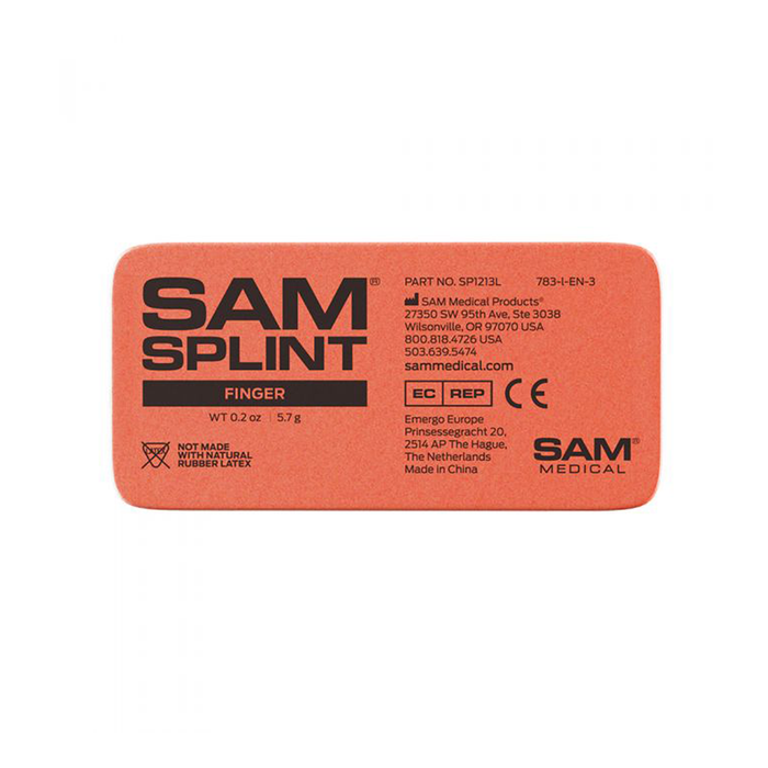 Coral SAM® Splint 4" 9.5cm x 4.6cm Finger - Orange & Blue