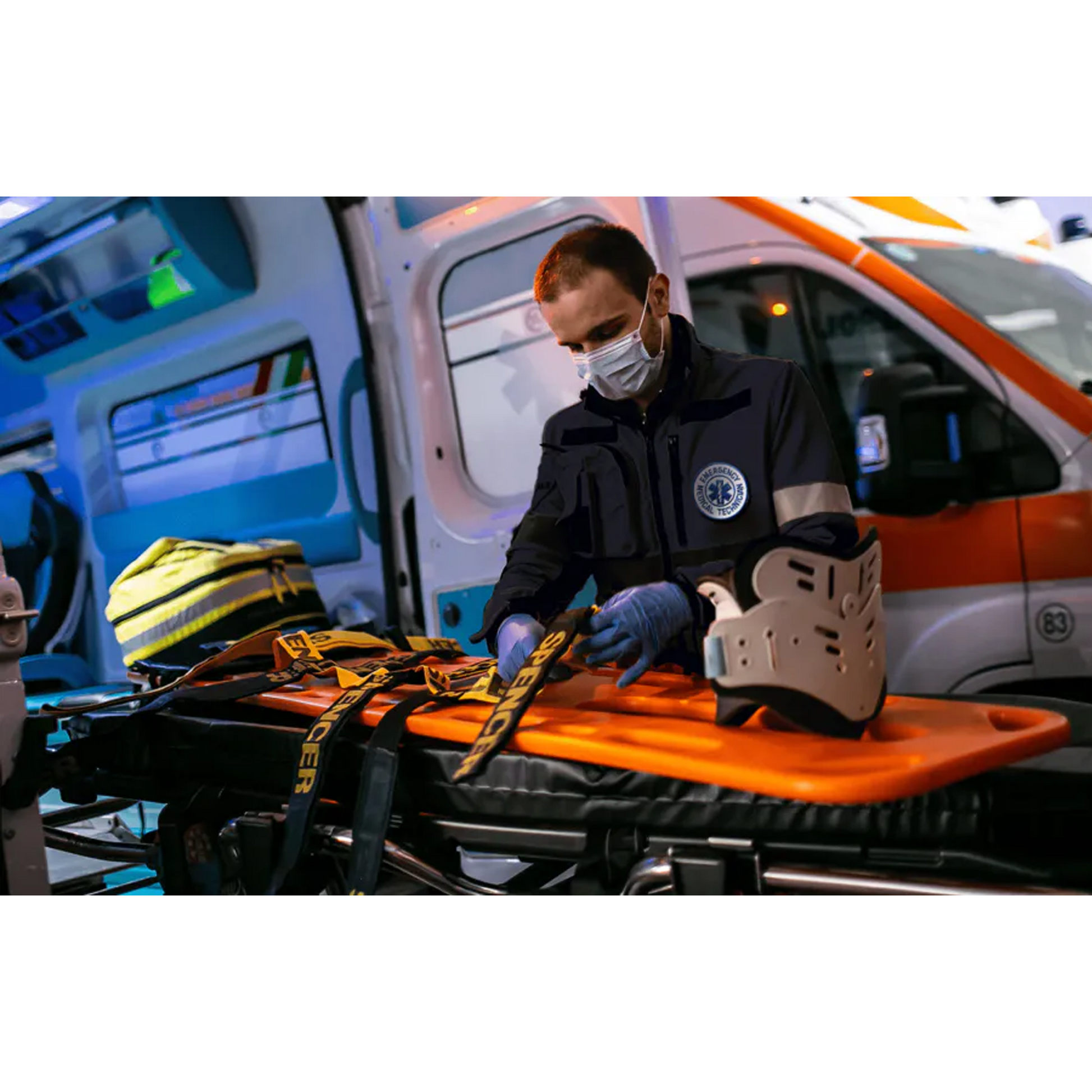 Black SPENCER® Spider-Rock Straps System For Spine Boards