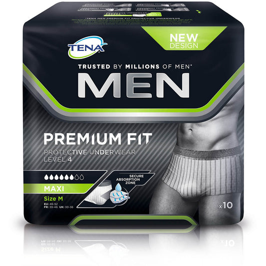 Tena Men Premium Fit Underwear - Medium - x 10 - Tena