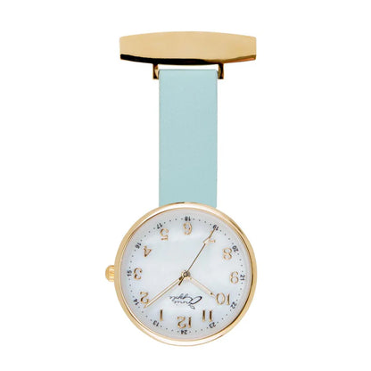 Annie Apple Nurses Fob Watch - Venus - Gold Mesh - Blue Leather - 35mm