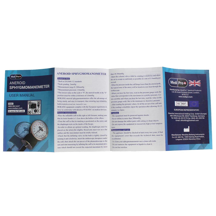 MediPro Aneroid 2 Tubes Sphygmomanometer - Black