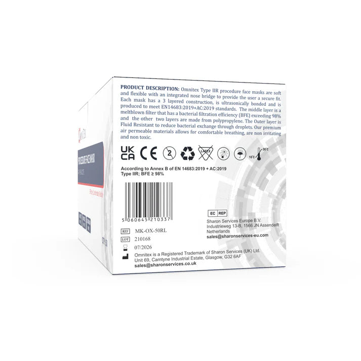 Type IIR Surgical Face Mask x 50 - Blue