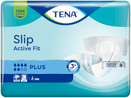 TENA Slip Active Fit Plus (PE Backed) - Medium - Pack of 30 - 
