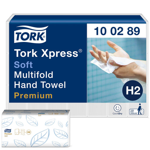 Midnight Blue Tork Xpress Soft Multifold Hand Towel White - 2Ply - 100289 - 21 x 150 Sheets