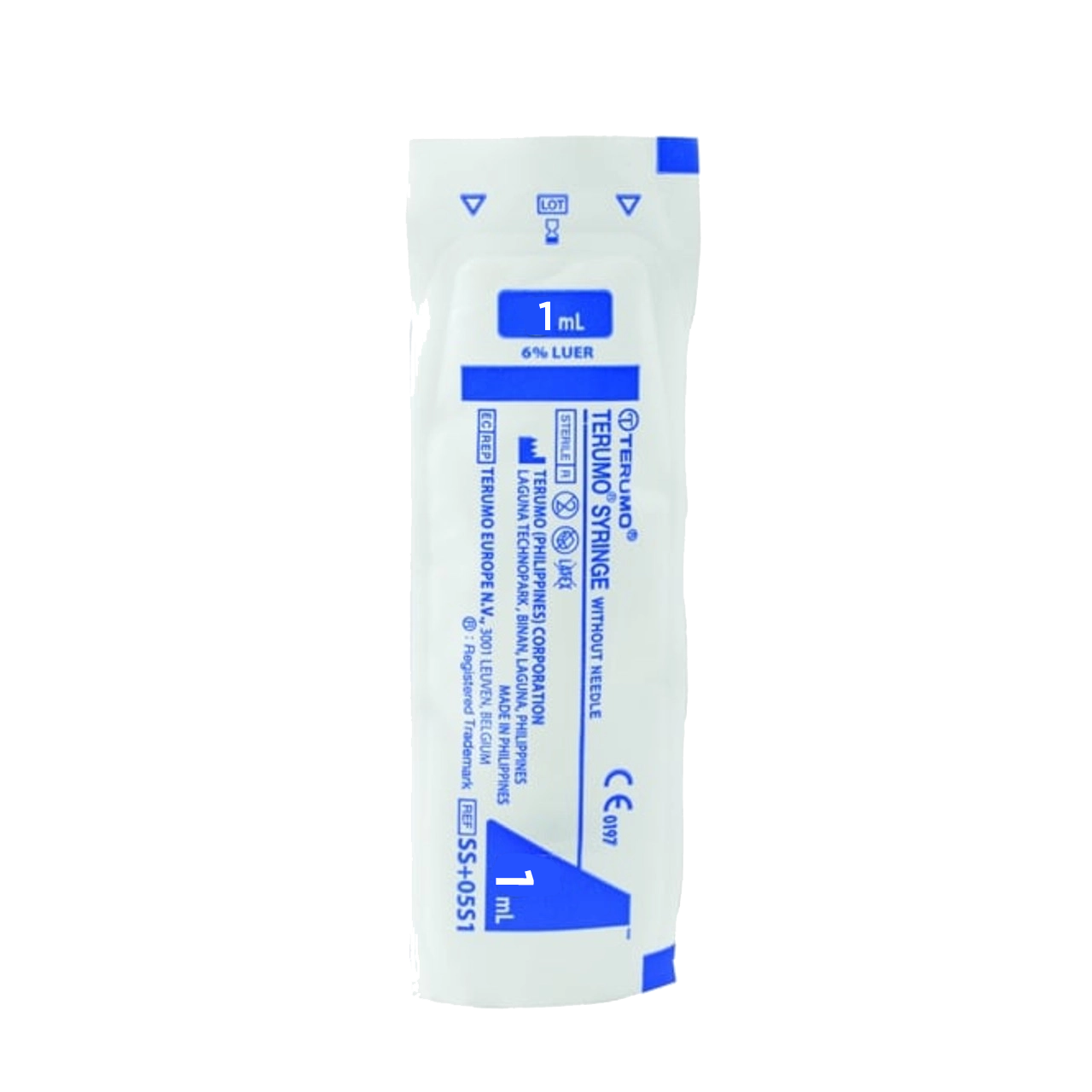 Lavender Terumo 3-part Syringe 1ml concentric luer slip x100