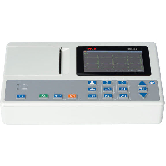 Light Gray seca CT8000i-2 -  Compact and portable interpretive 12 lead ECG machine with 5" colour display