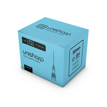 Sky Blue 23G 1 1/4" (32mm) Needle (Long Blue) -  Unisharp x 100