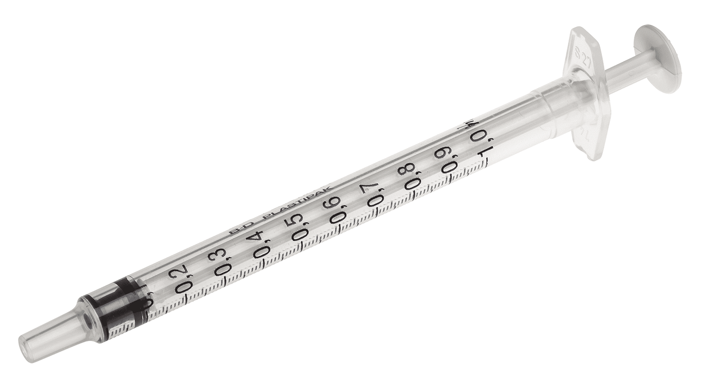 Black BD Plastipak Syringes 1ml x 120