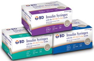 Light Gray BD Micro Fine+ 0.5ml Insulin Syringe & Needle 29g x 12.7mm x 100
