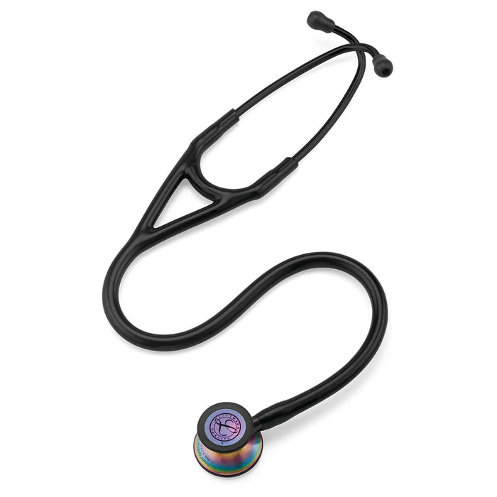Light Gray 3M Littmann Cardiology IV Stethoscope - Black - Rainbow Chestpiece - 6165
