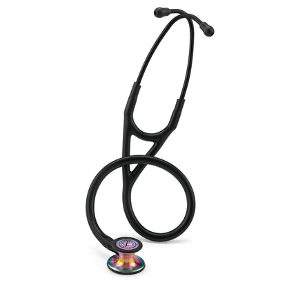 Dark Slate Gray 3M Littmann Cardiology IV Stethoscope - Black - Rainbow Chestpiece - 6165