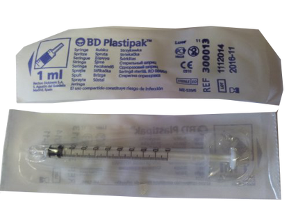 Light Slate Gray BD Plastipak Syringes 1ml x 120