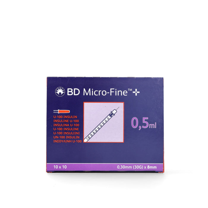 Thistle BD Micro Fine+ 0.5ml Insulin Syringe & Needle 30g x 8mm x 100