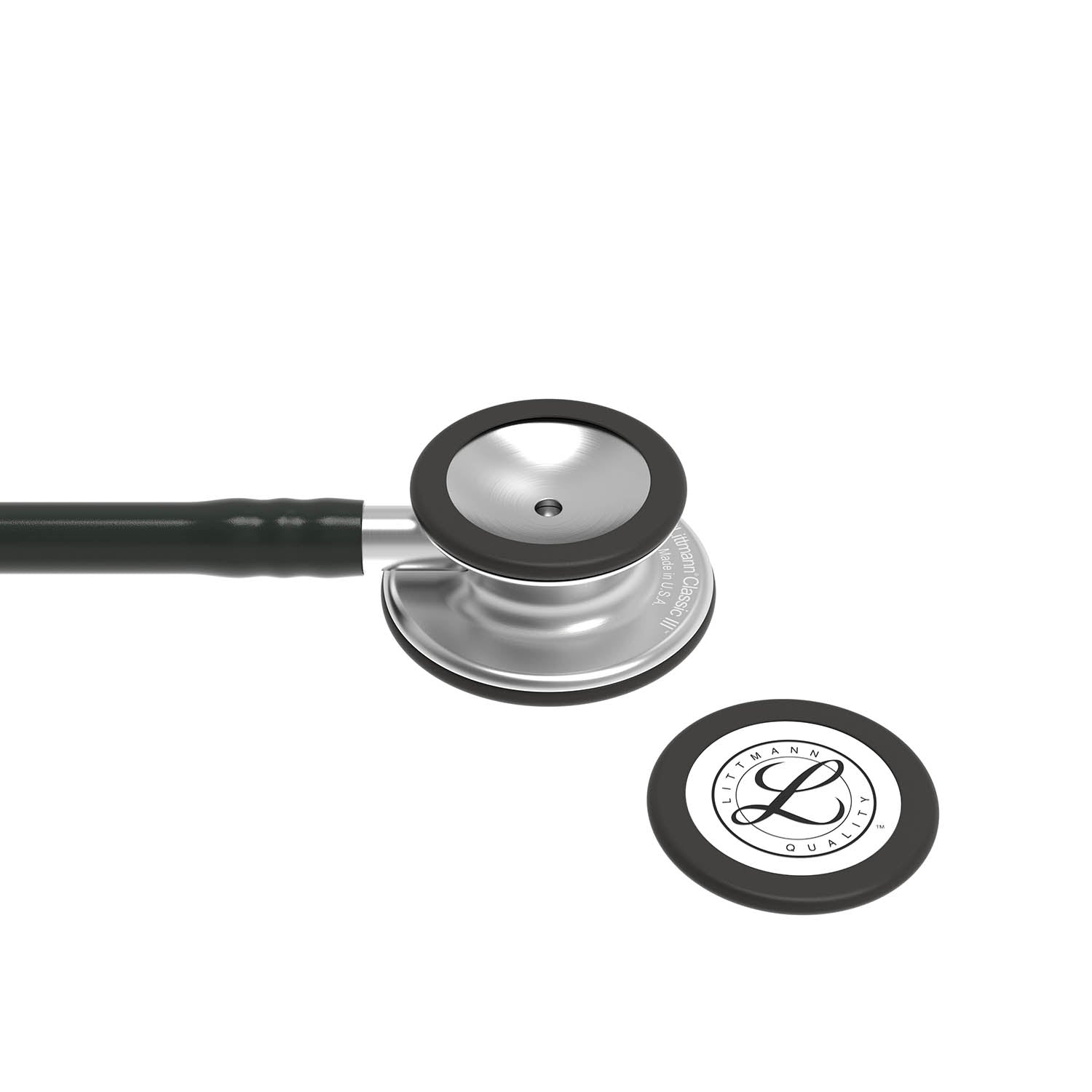 Dark Slate Gray Littmann Classic III Monitoring Stethoscope: Black Tube 5620