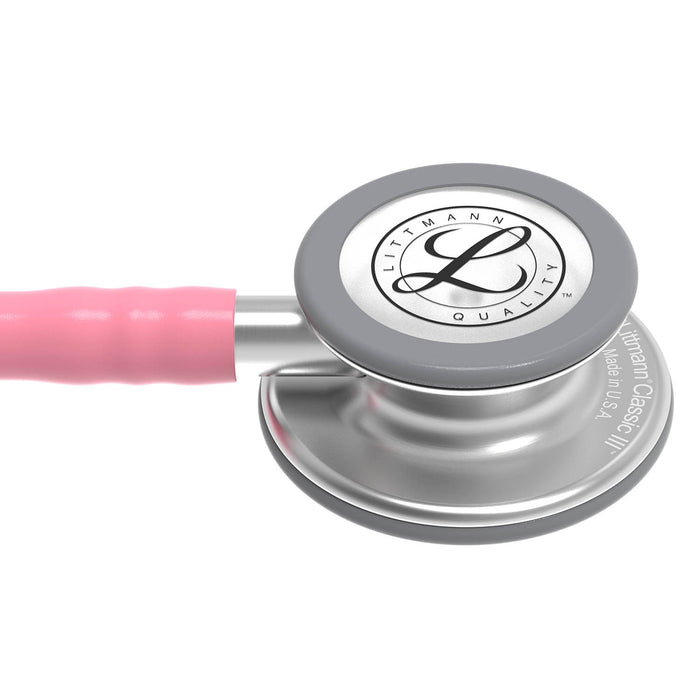 Dark Gray Littmann Classic III Monitoring Stethoscope: Pearl Pink 5633