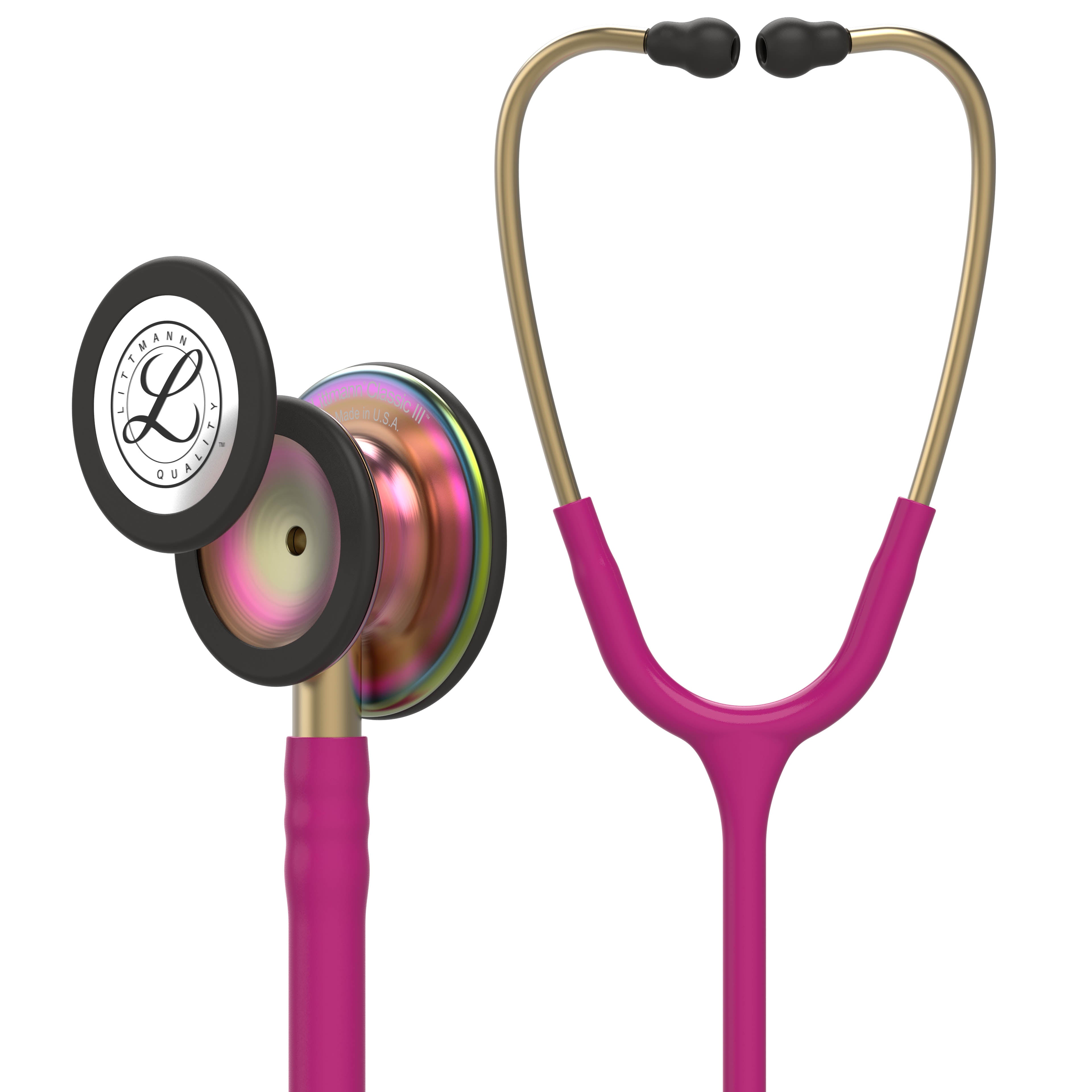 【新品】Littmann Classic III 聴診器 5806 ケース付 Littmann Classic III Monitoring Stethoscope: Raspberry Rainbow
