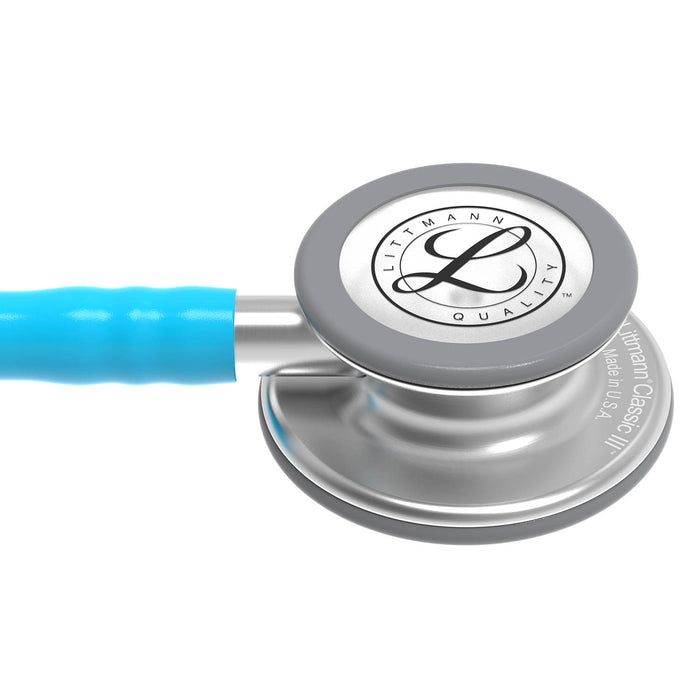 Dark Gray Littmann Classic III Monitoring Stethoscope: Turquoise 5835