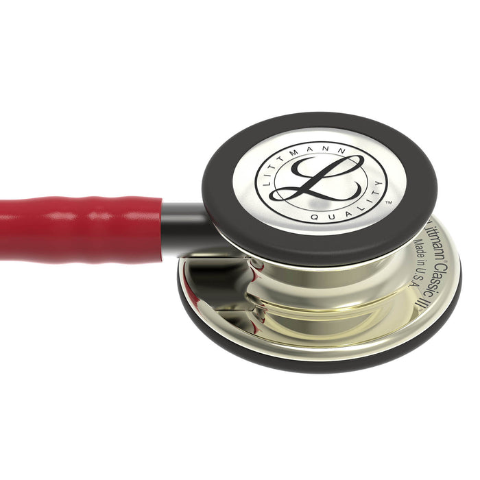 Gray Littmann Classic III Monitoring Stethoscope: Champagne & Burgundy 5864