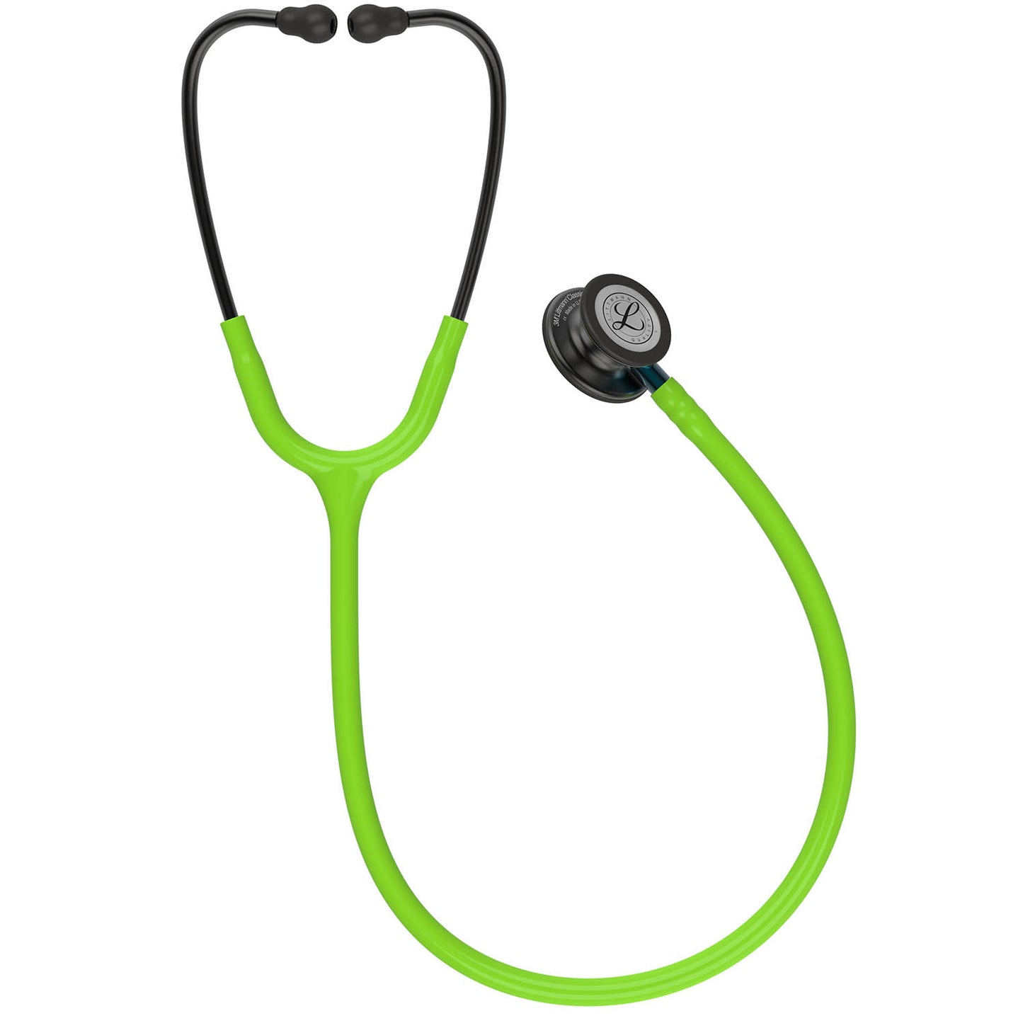 Yellow Green Littmann Classic III Monitoring Stethoscope: Smoke & Lime Green - Blue Stem 5875