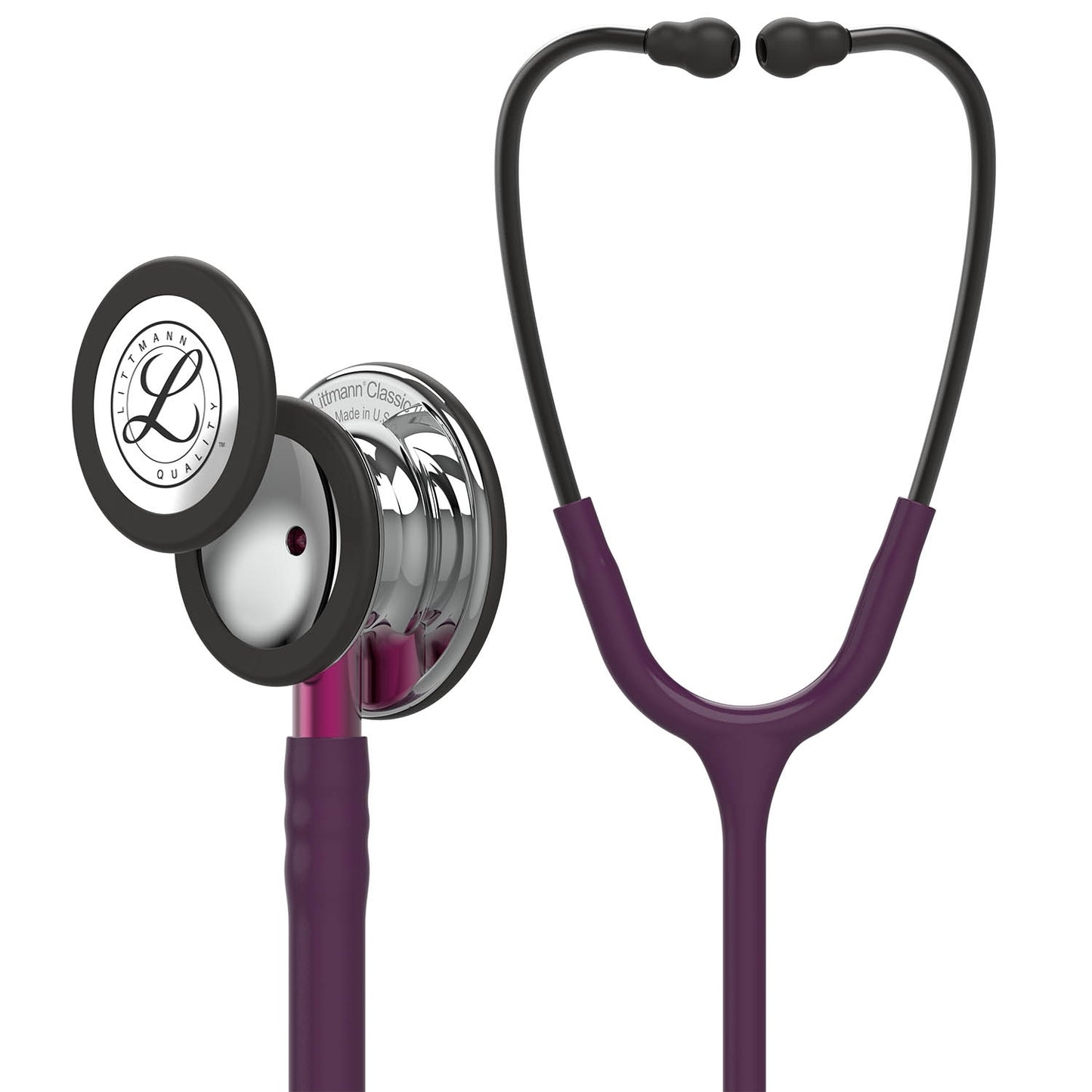 Dark Slate Gray Littmann Classic III Monitoring Stethoscope: Mirror & Plum - Pink Stem 5960