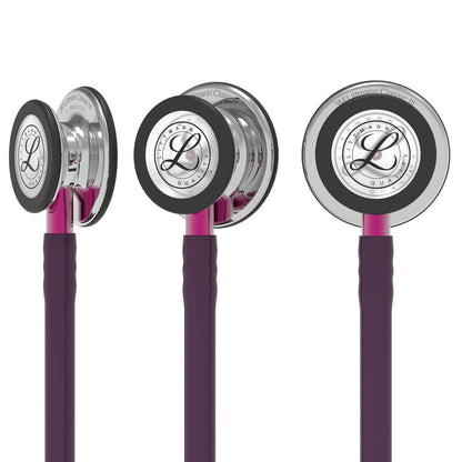 Dark Slate Gray Littmann Classic III Monitoring Stethoscope: Mirror & Plum - Pink Stem 5960