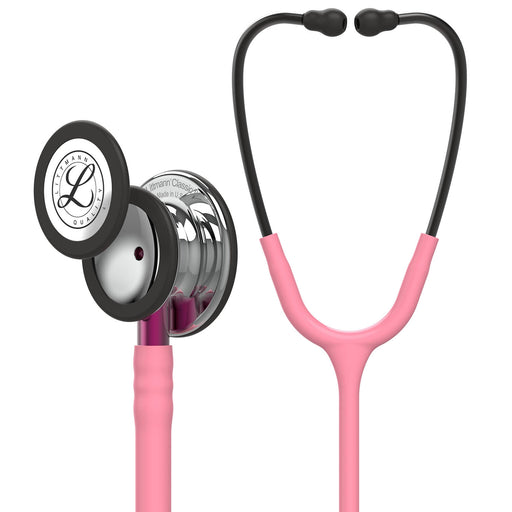 Light Pink Littmann Classic III Monitoring Stethoscope: Mirror & Pearl Pink - Pink Stem 5962