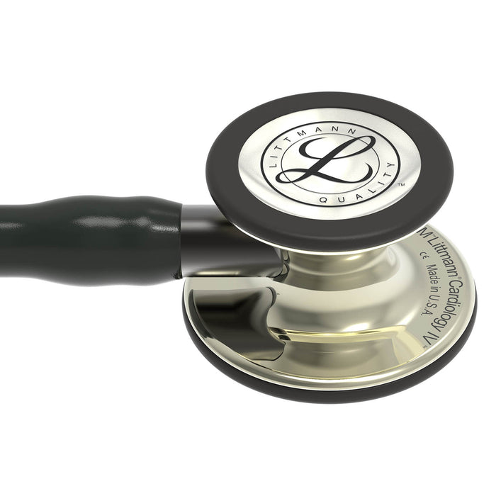 Light Gray 3M Littmann Cardiology IV Stethoscope - Black - Champagne Chestpiece - 6179