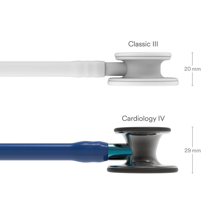Light Gray Littmann Cardiology IV Stethoscope – Navy Tube – Blue Stem – Polished Smoke Chest Piece - 6202