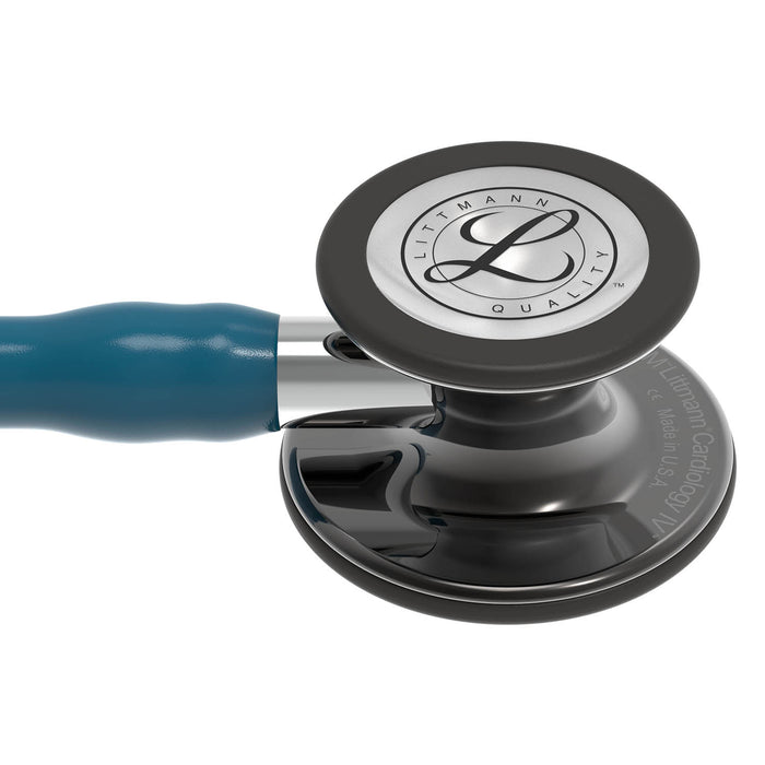 Dark Slate Gray Littmann Cardiology IV Diagnostic Stethoscope: Smoke & Caribbean Blue - Mirror Stem 6234