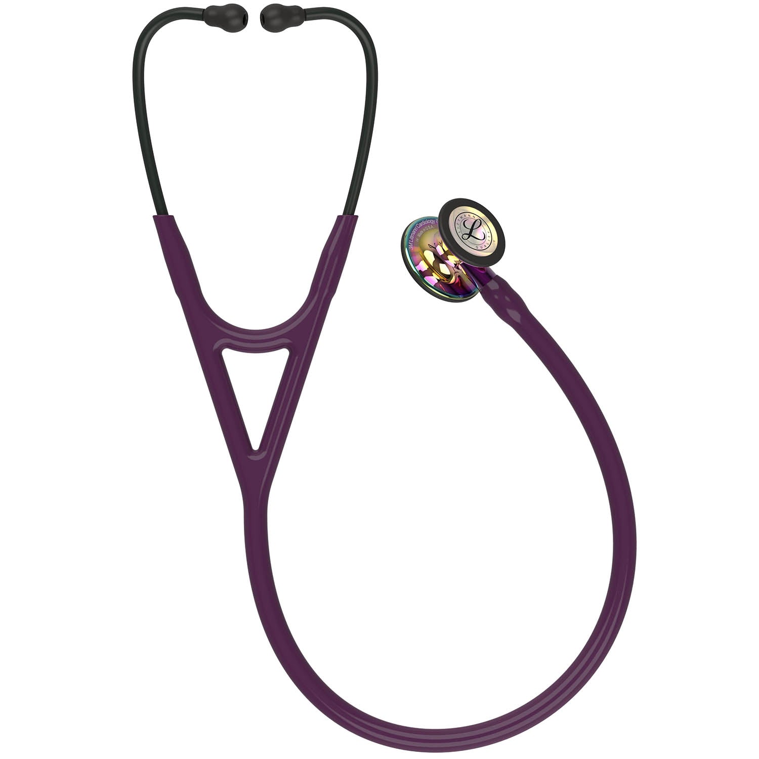 Dark Slate Gray Littmann Cardiology IV Diagnostic Stethoscope: High Polish Rainbow & Plum - Violet Stem 6239
