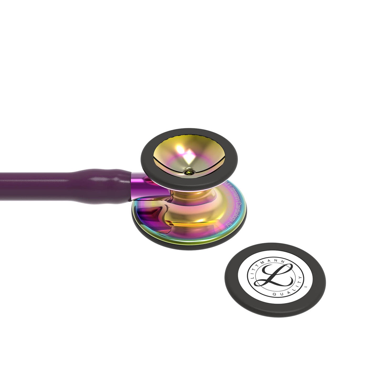 Dark Slate Gray Littmann Cardiology IV Diagnostic Stethoscope: High Polish Rainbow & Plum - Violet Stem 6239