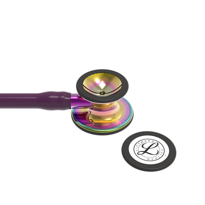 Dark Slate Gray Littmann Cardiology IV Diagnostic Stethoscope: High Polish Rainbow & Plum - Violet Stem 6239