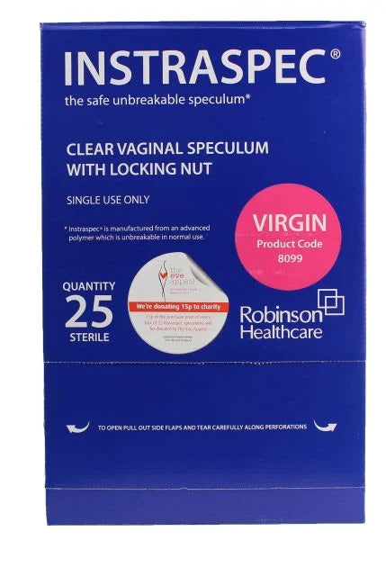 Midnight Blue Instraspec Virgin Plastic Vaginal Speculum x 25