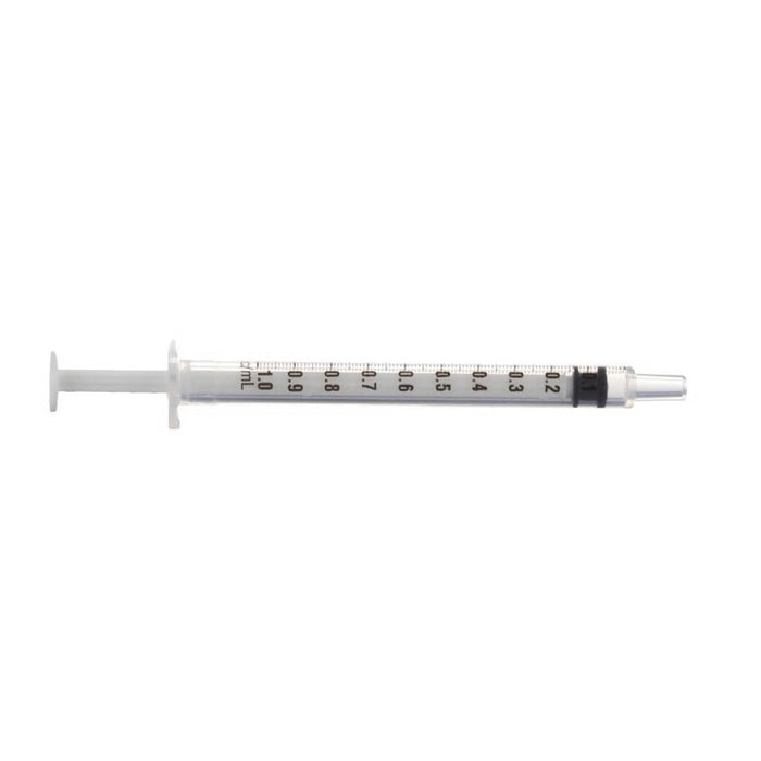 Gray Terumo 3-part Syringe 1ml concentric luer slip x100