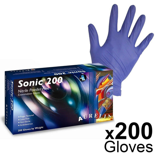 Dark Slate Gray Aurelia Sonic 200 Nitrile Powder-Free Examination Gloves - Non Sterile