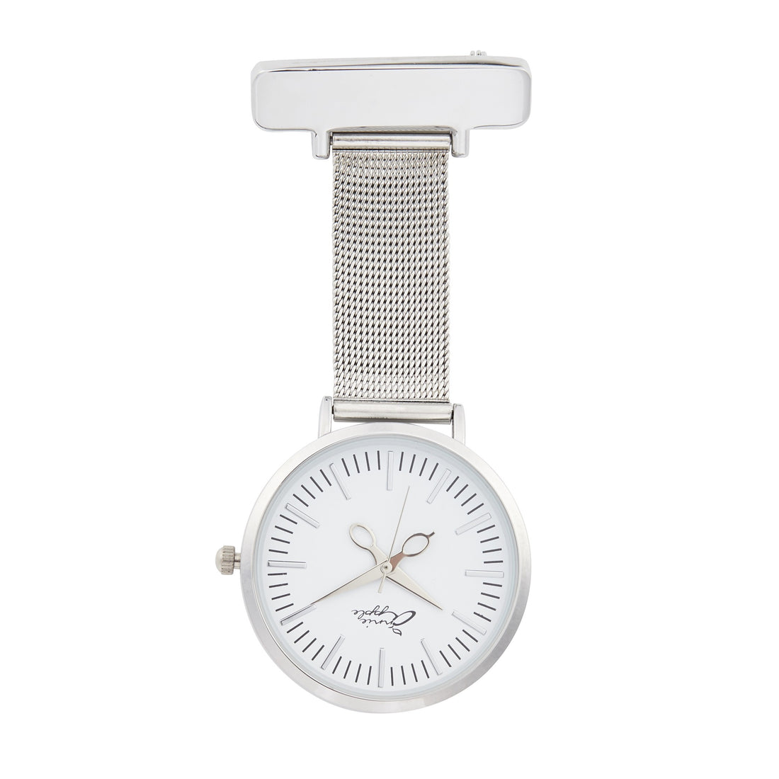 Annie Apple Nurses Fob Watch - Aurora - White/Silver - Mesh - 35mm ...
