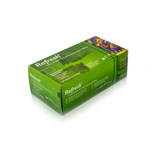 Olive Drab Aurelia® Refresh® Powder Free Latex Examination Gloves - Peppermint - 100