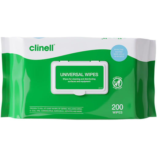 Sea Green Clinell Wipes CW200 Universal Sanitising Anti-Bacterial x 200