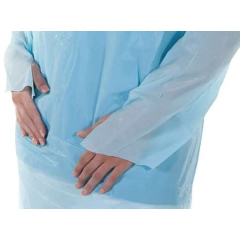 Dark Gray Easigown Examination Gowns - Thumb Loop - Blue x 100 Aprons