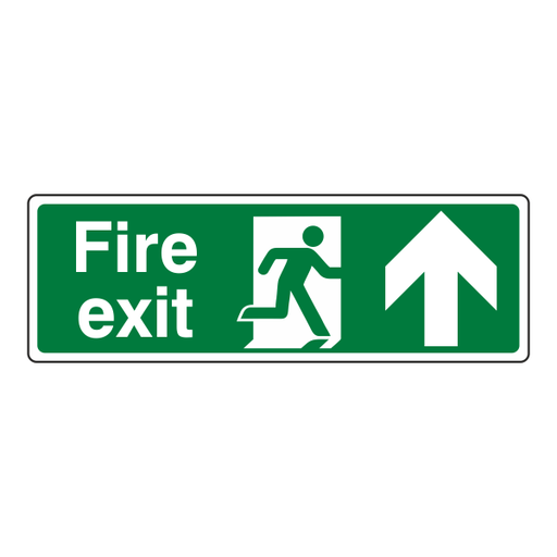 Forest Green Fire Exit Sign - Arrow Up