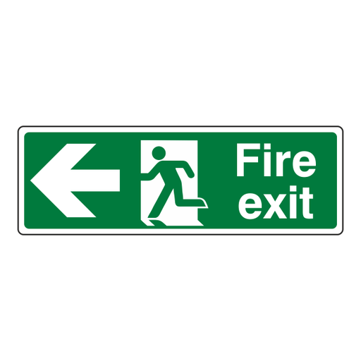 Forest Green Fire Exit Sign - Arrow Left
