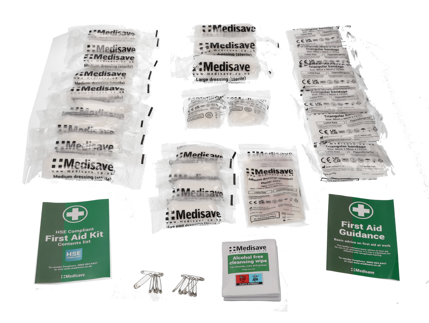 Light Gray HSE Compliant Workplace First Aid Kit - 10 Person Refill