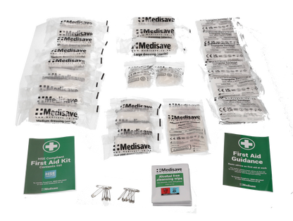 Light Gray HSE Compliant Workplace First Aid Kit - 10 Person Refill